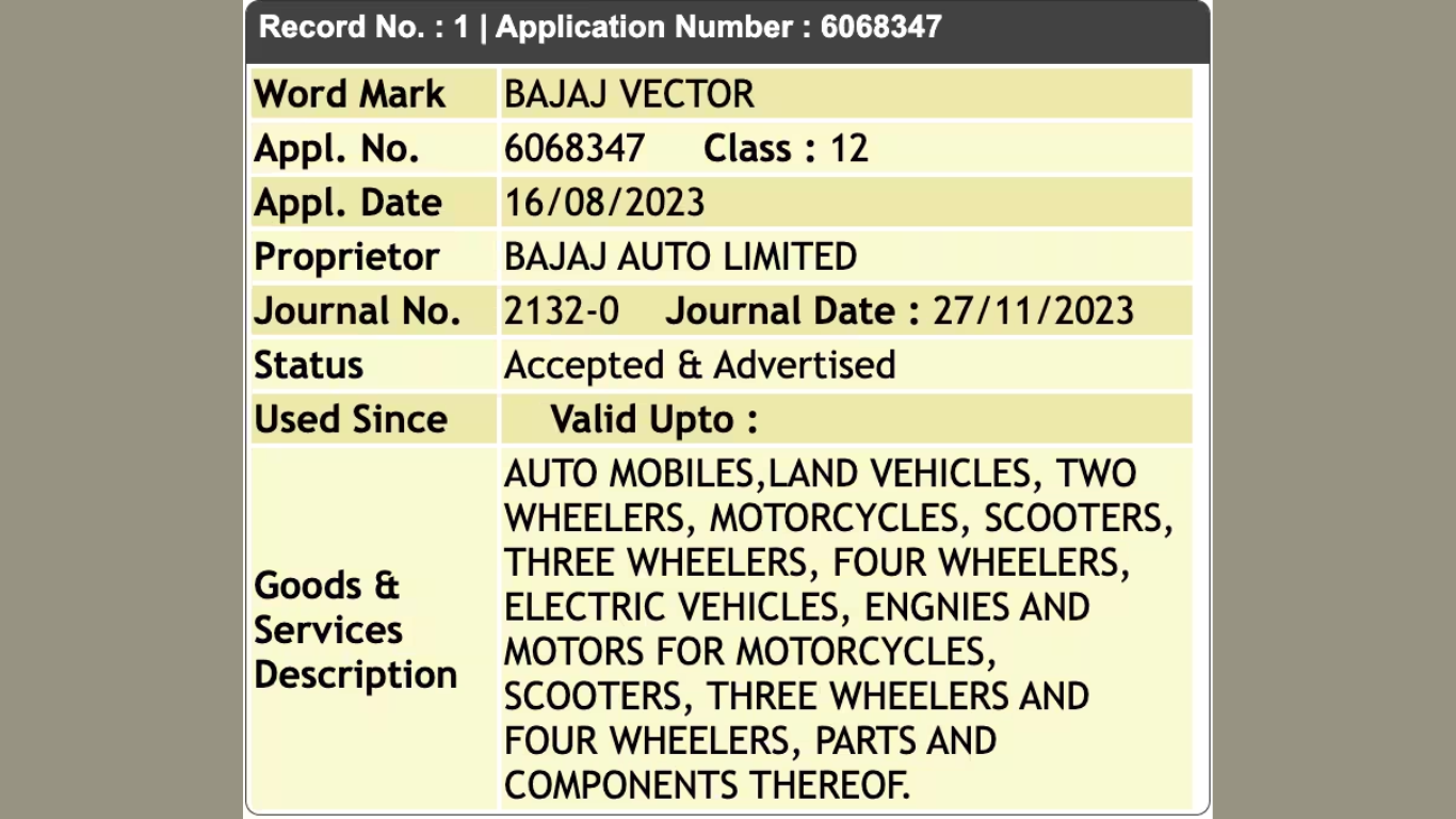 Bajaj Vector Trademark