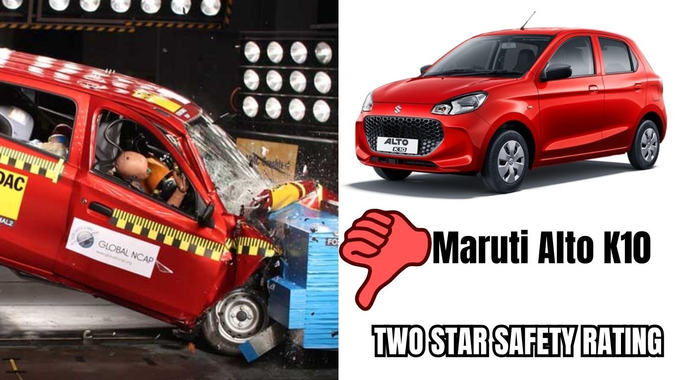 Maruti Alto K10 two Star GNCAP Safety Rating