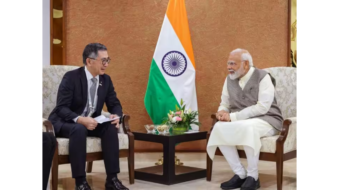 PM Modi in a meeting with Suzuki Motor Corp President Toshihiro Suzuki