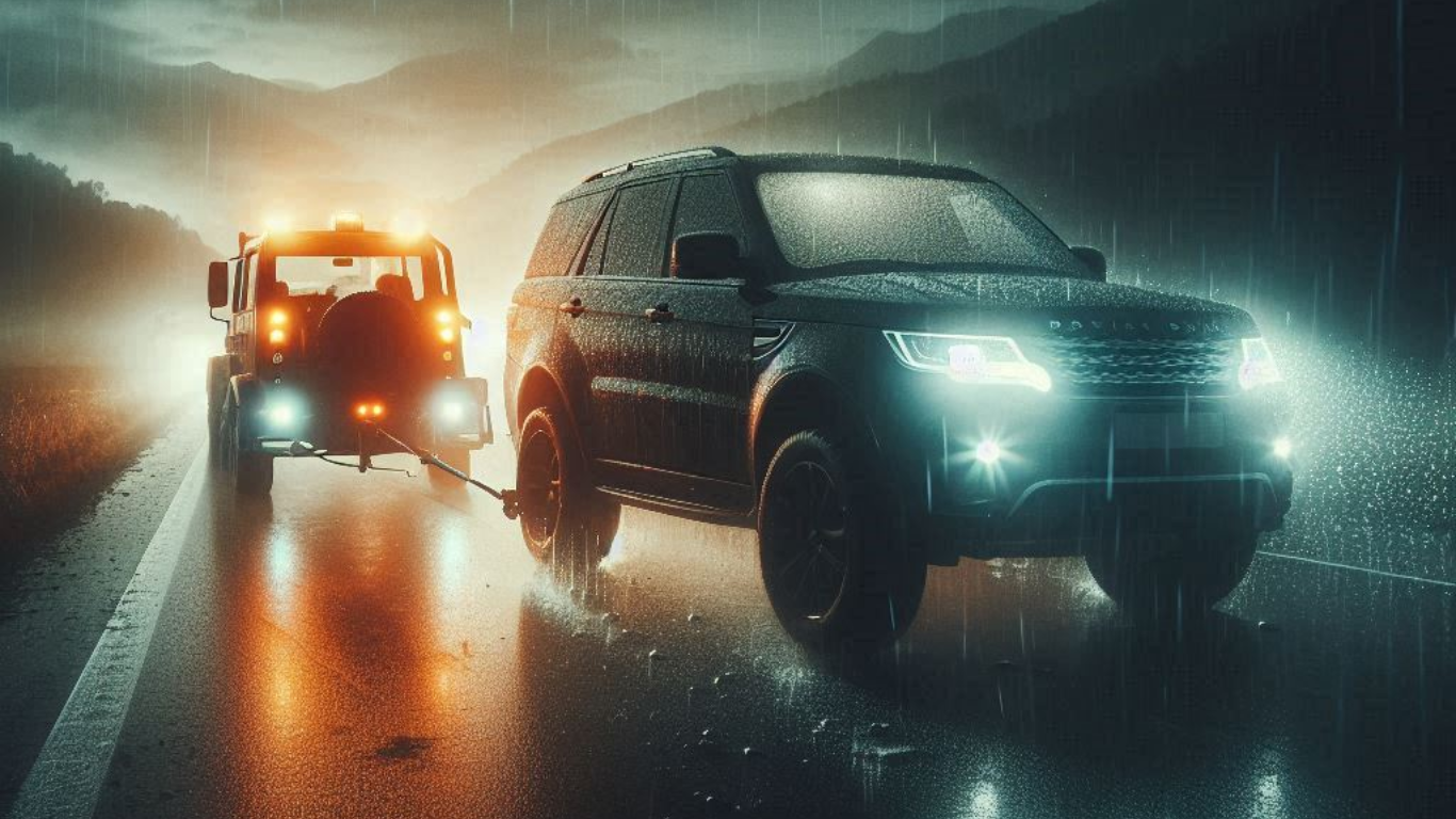 SUV Towing a Vehicle