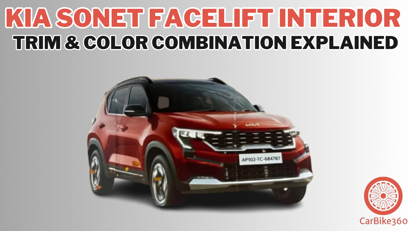 Kia Sonet Facelift Interior Trim & Color Combination