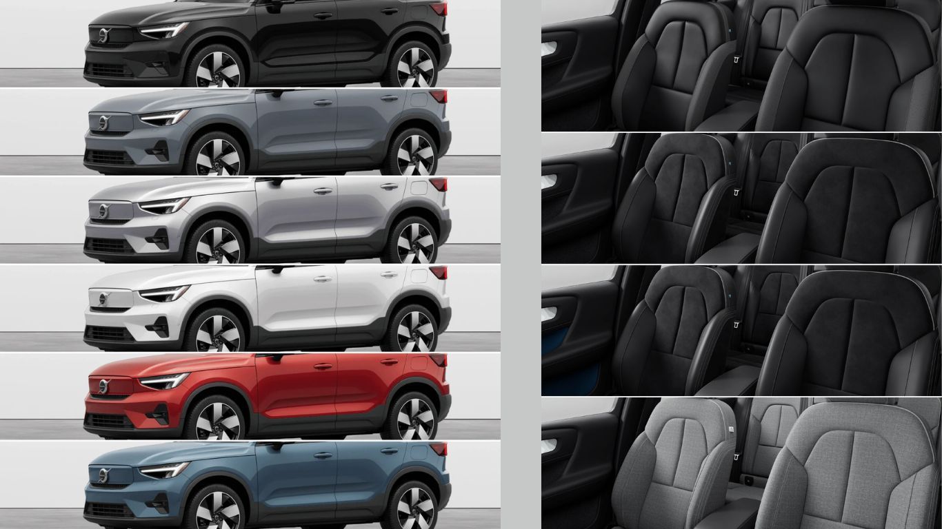 Volvo c40 recharge colour options